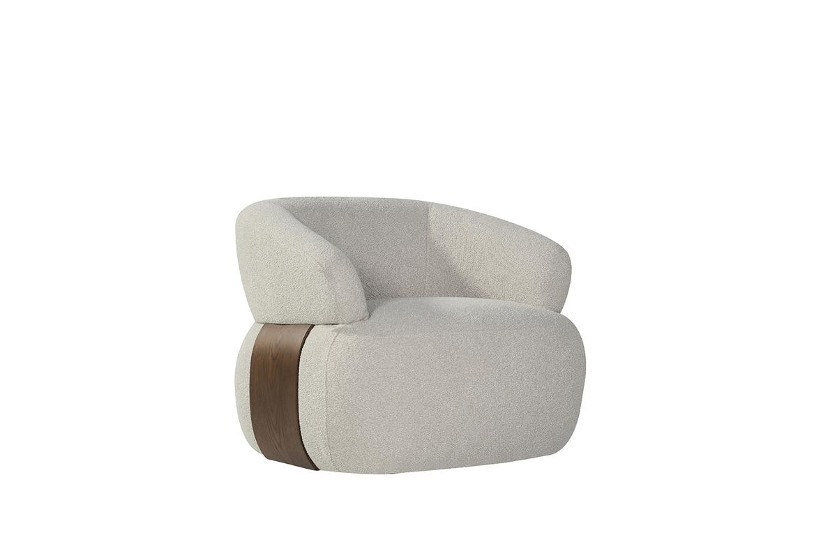  Fauteuil Valenza - Walnoot - Boucle - Walnoot Eiken afbeelding 1