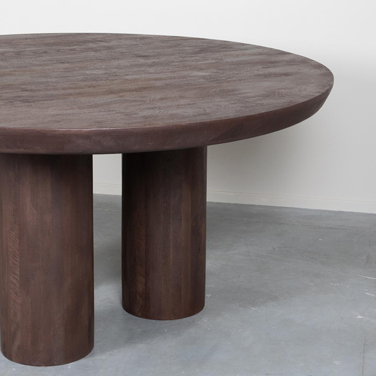  Eetkamertafel Olly - Espresso - Mangohout - 150x150 cm afbeelding 3