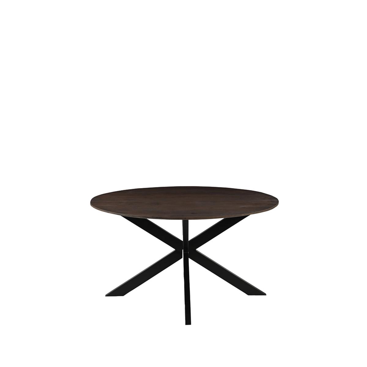  Eetkamertafel Otis - Espresso - Mangohout - 130 cm - Rond afbeelding 1