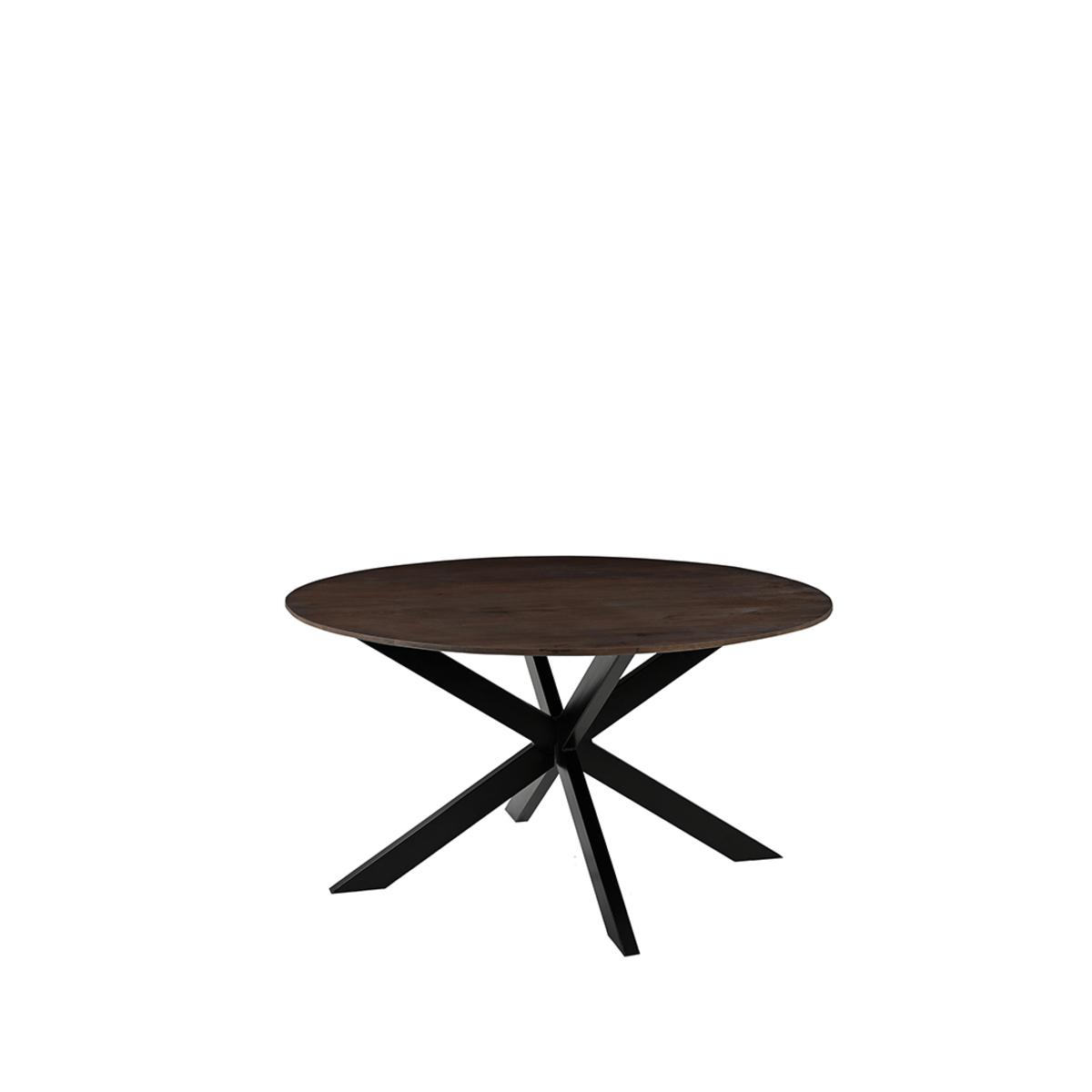  Eetkamertafel Otis - Espresso - Mangohout - 130 cm - Rond afbeelding 2