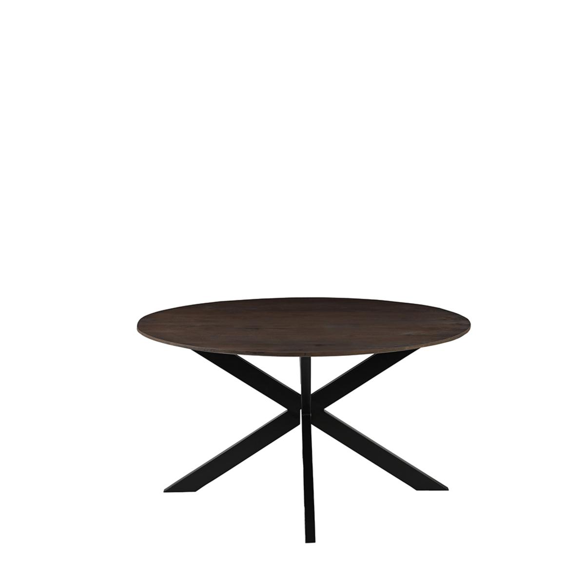  Eetkamertafel Otis - Espresso - Mangohout - 140 cm - Rond afbeelding 1