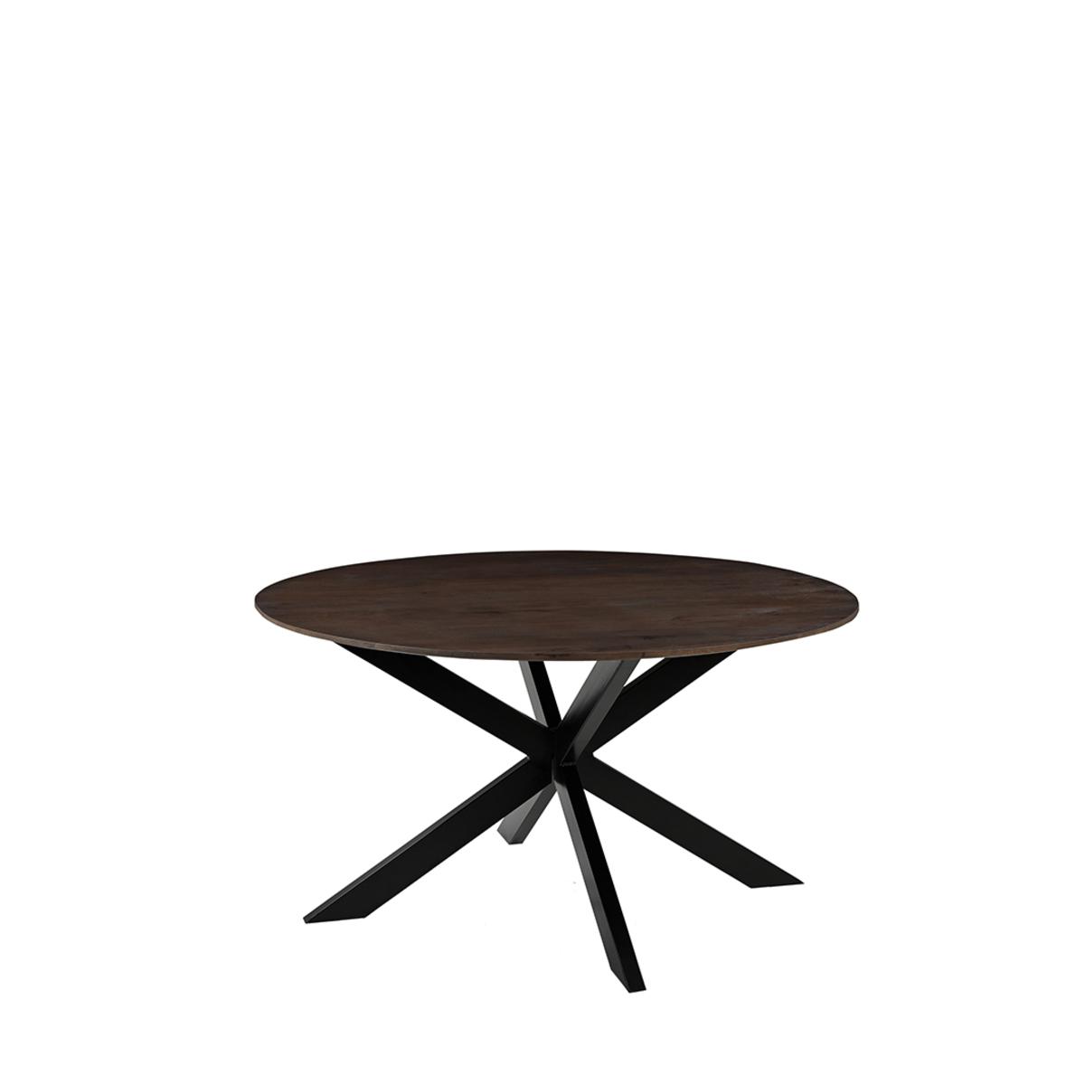  Eetkamertafel Otis - Espresso - Mangohout - 140 cm - Rond afbeelding 2