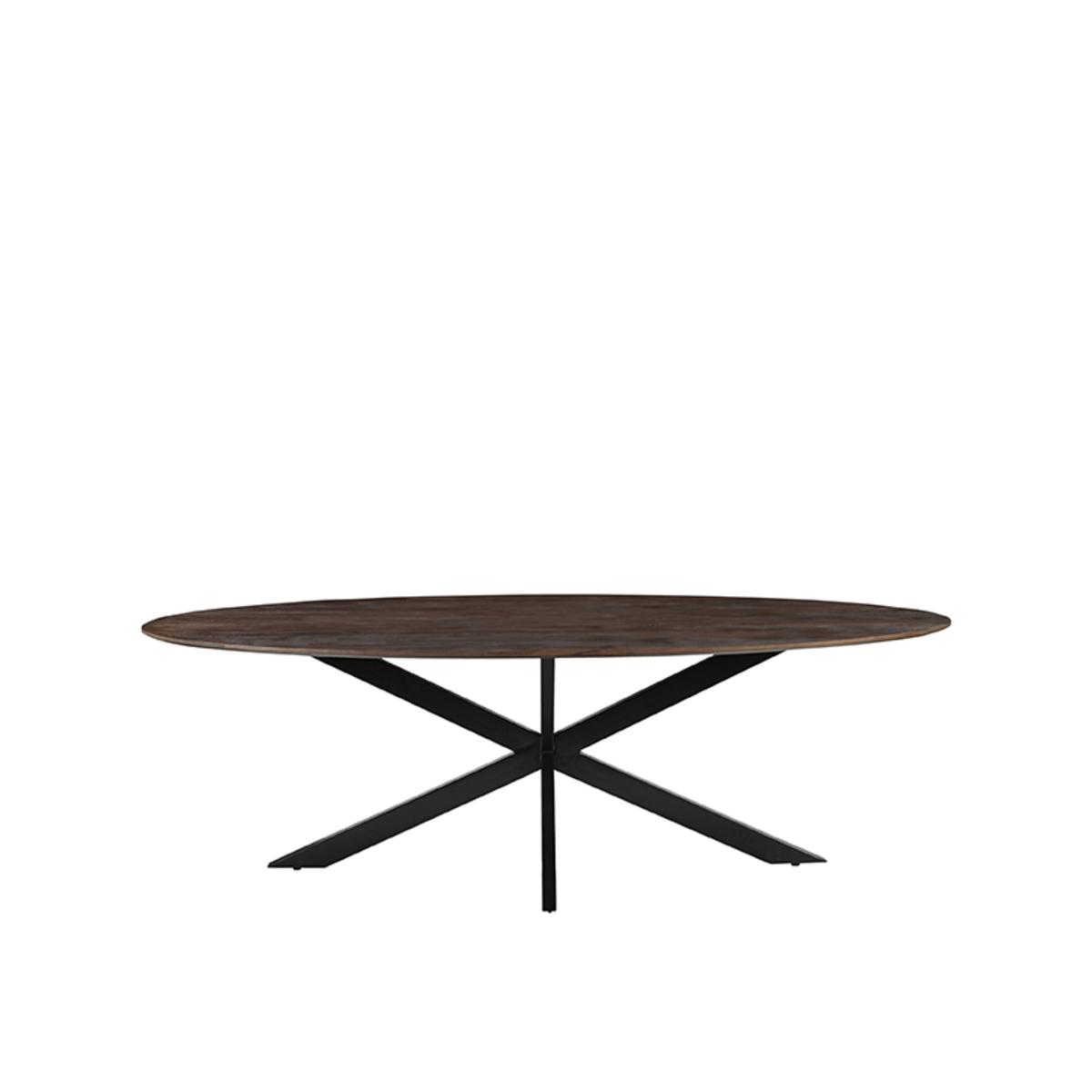  Eetkamertafel James - Espresso - Mangohout - 210 cm - Ovaal afbeelding 2