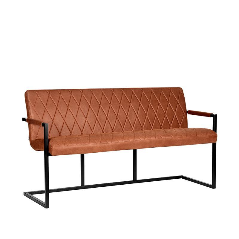  Eetkamerbank Denmark - Cognac - Microfiber - 155 cm afbeelding 1