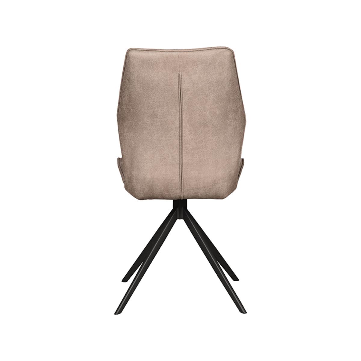  Eetkamerstoel Comfy - Taupe - Micro Suede - Zwart Onderstel afbeelding 4