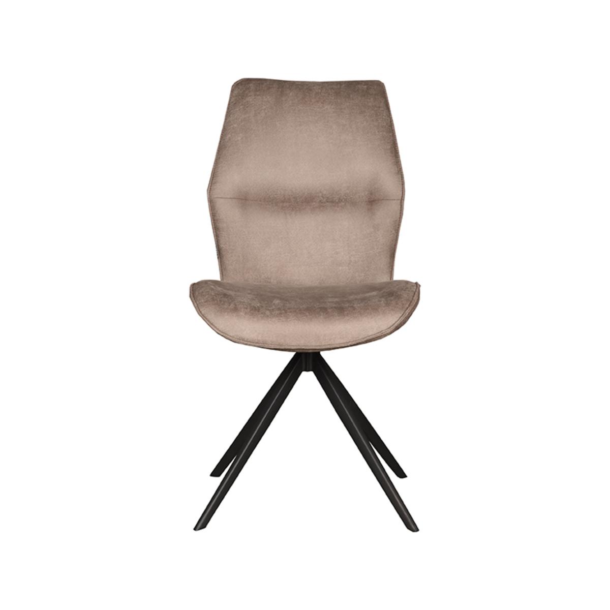  Eetkamerstoel Comfy - Taupe - Micro Suede - Zwart Onderstel afbeelding 2