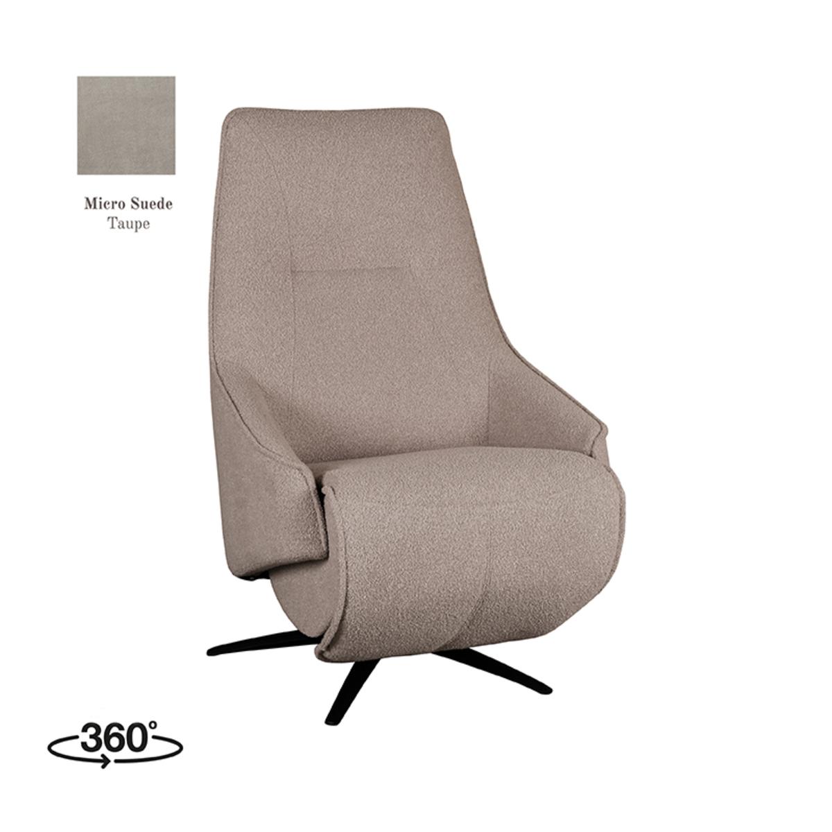  Fauteuil Odense - Taupe - Micro Suede - Elektrische afbeelding 1