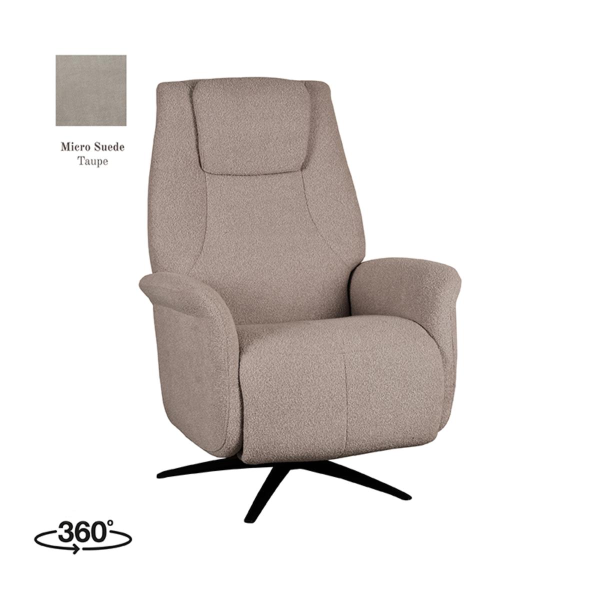  Fauteuil Stockholm - Taupe - Micro Suede - Elektrische afbeelding 1