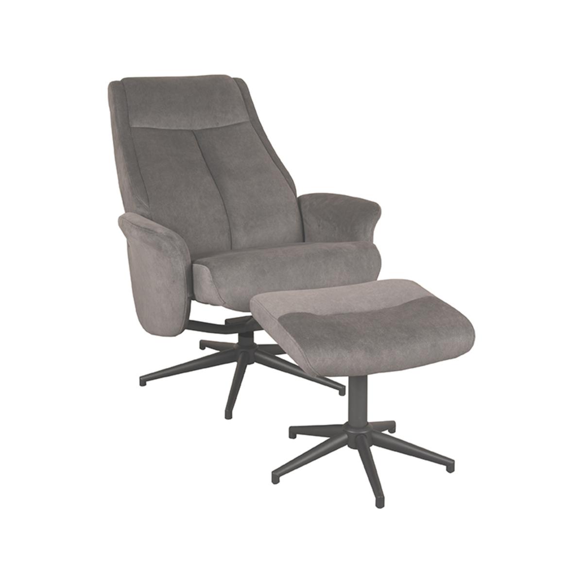  Fauteuil Bergen - Antraciet - Cosmo - Incl. Hocker afbeelding 3