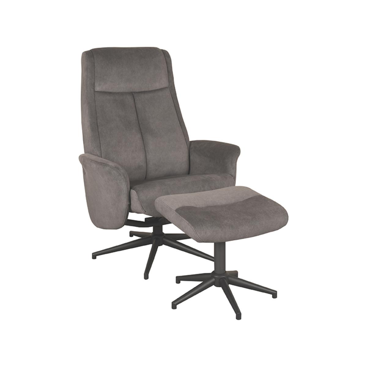  Fauteuil Bergen - Antraciet - Cosmo - Incl. Hocker afbeelding 2