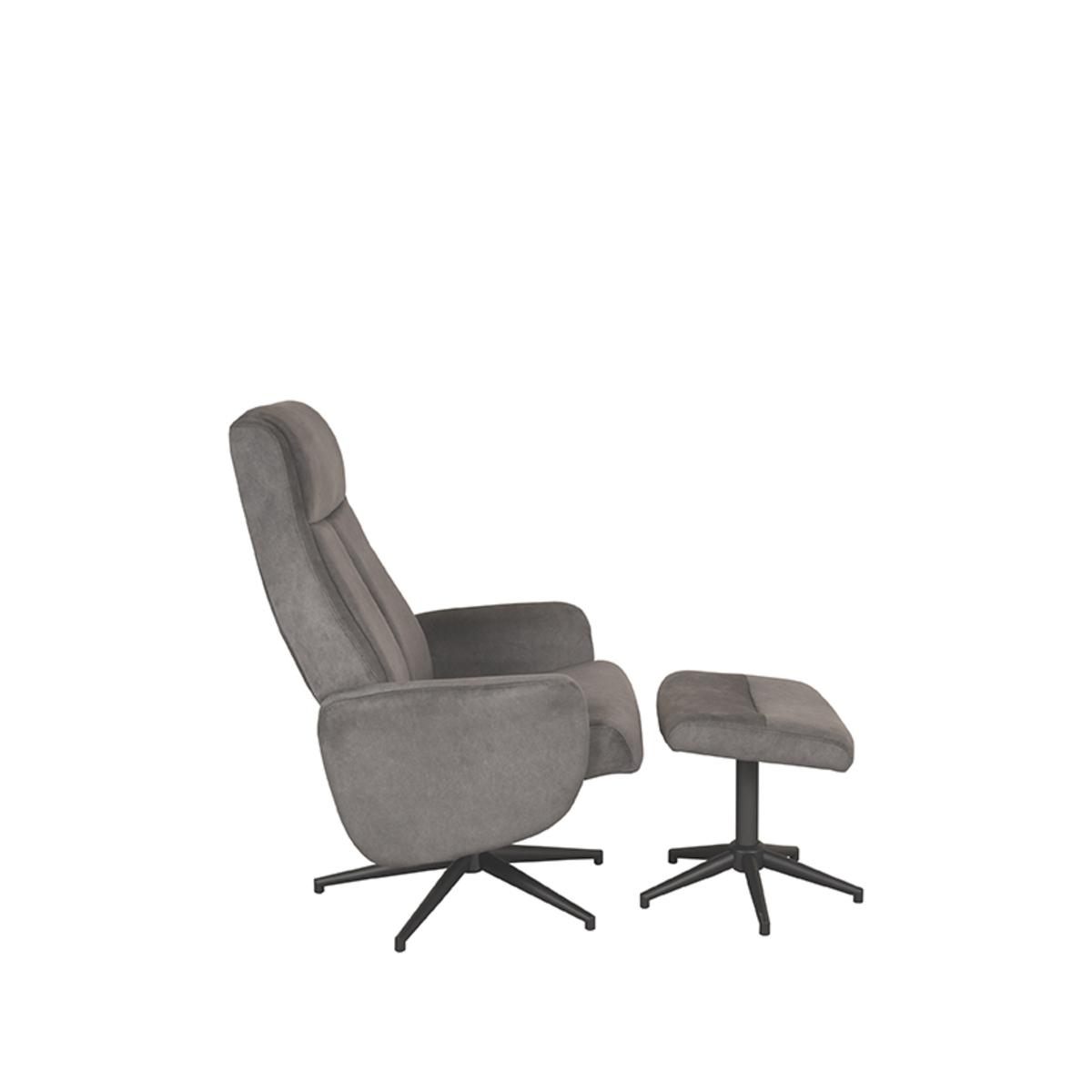  Fauteuil Bergen - Antraciet - Cosmo - Incl. Hocker afbeelding 6