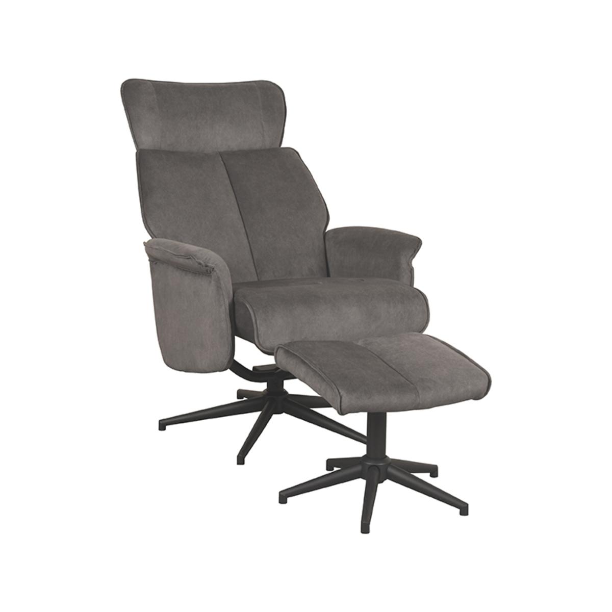  Fauteuil Verdal - Antraciet - Cosmo - Incl. Hocker afbeelding 3