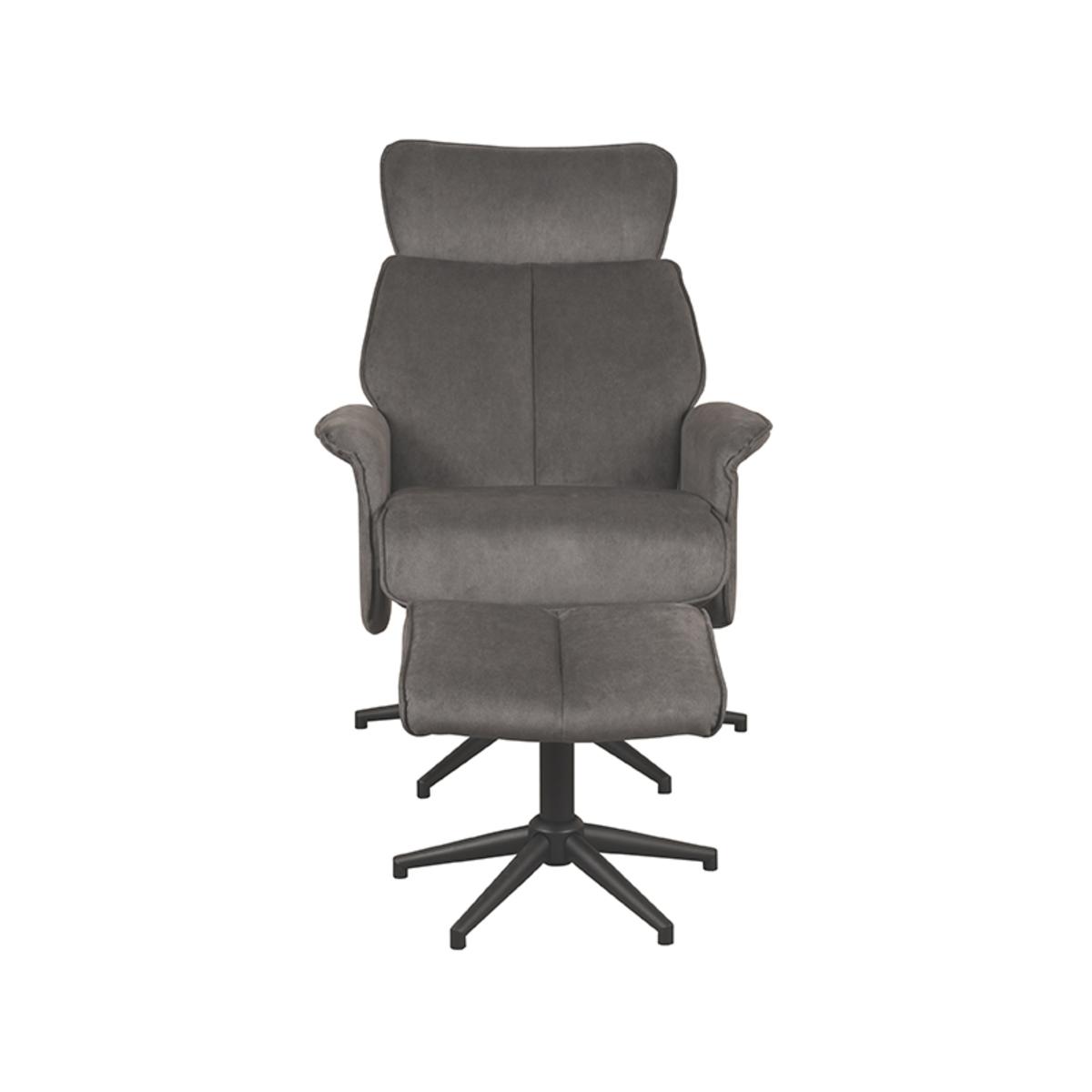  Fauteuil Verdal - Antraciet - Cosmo - Incl. Hocker afbeelding 5