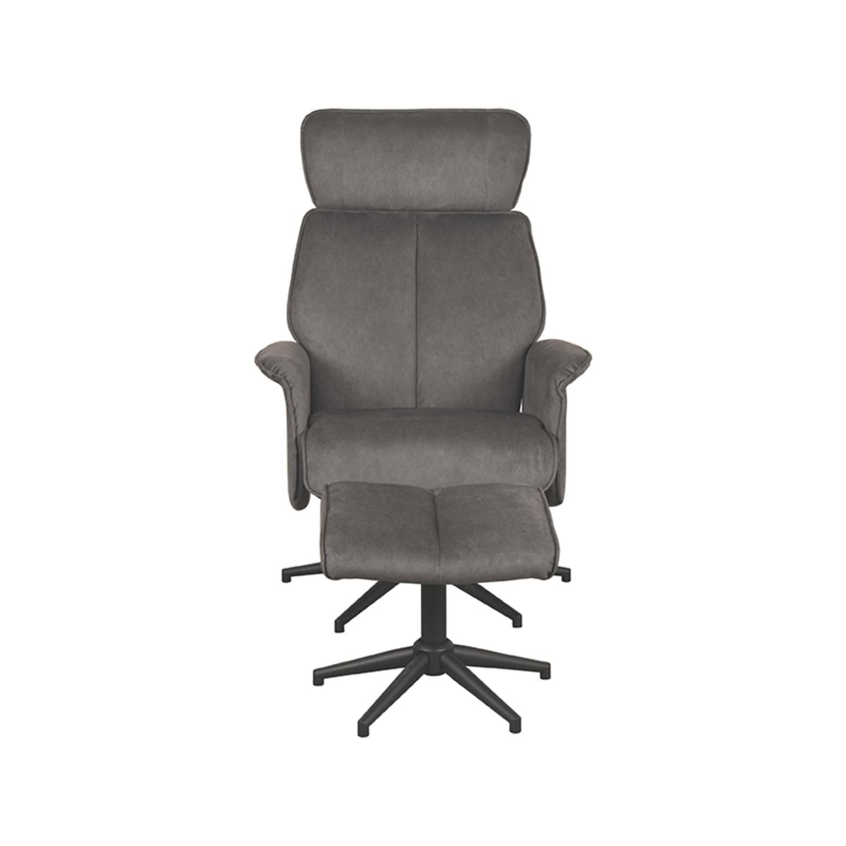  Fauteuil Verdal - Antraciet - Cosmo - Incl. Hocker afbeelding 4