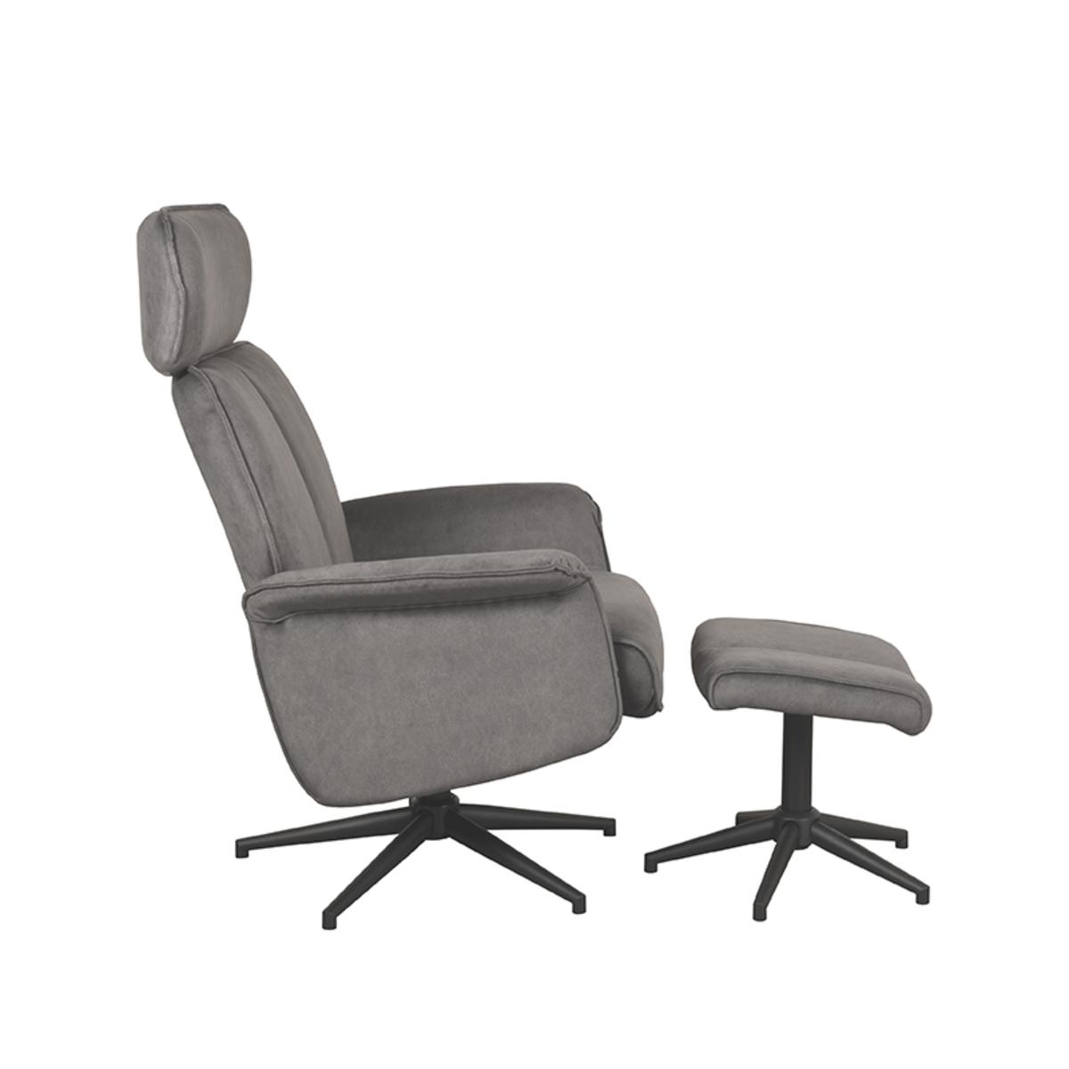  Fauteuil Verdal - Antraciet - Cosmo - Incl. Hocker afbeelding 6