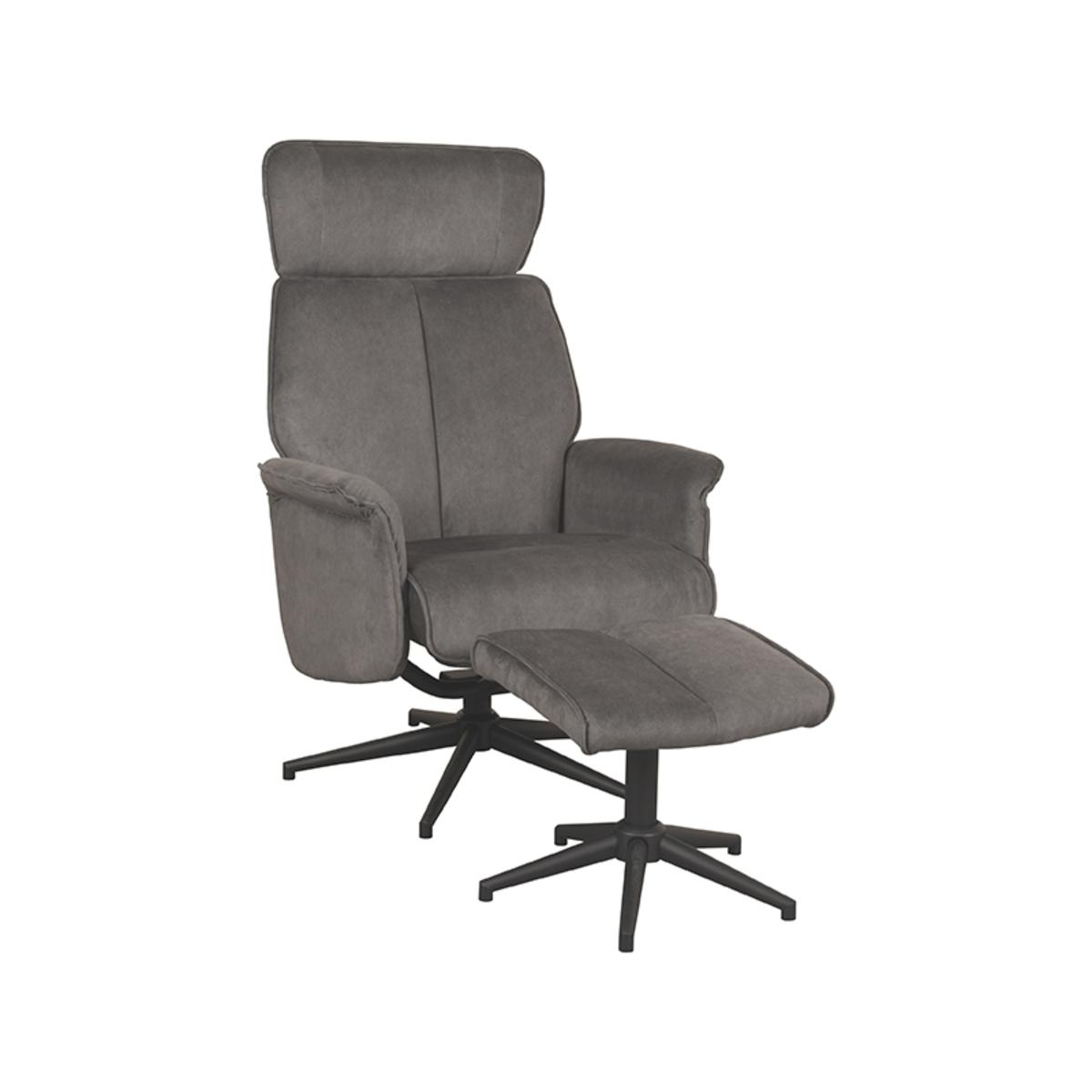  Fauteuil Verdal - Antraciet - Cosmo - Incl. Hocker afbeelding 2