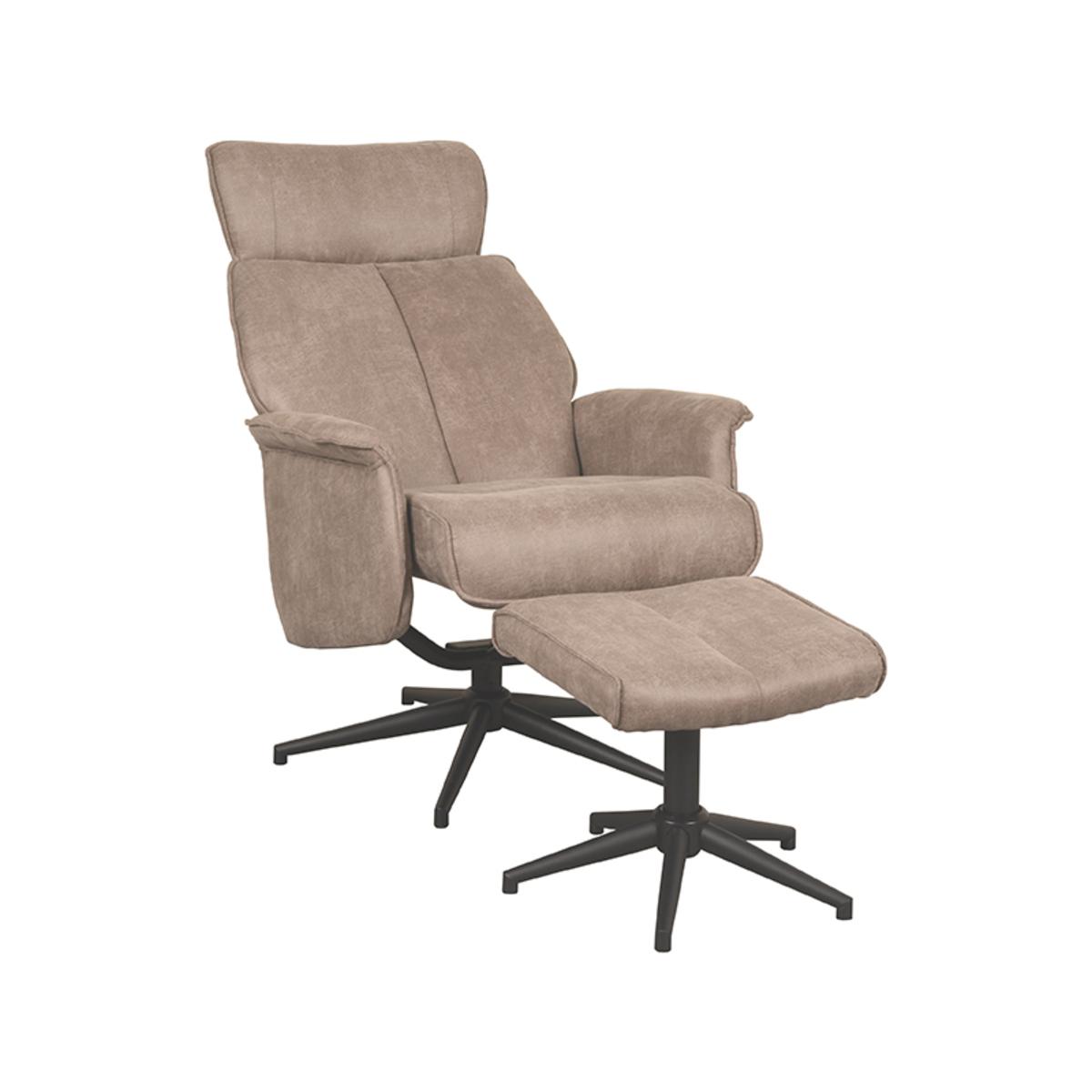  Fauteuil Verdal - Taupe - Micro Suede - Incl. Hocker afbeelding 3