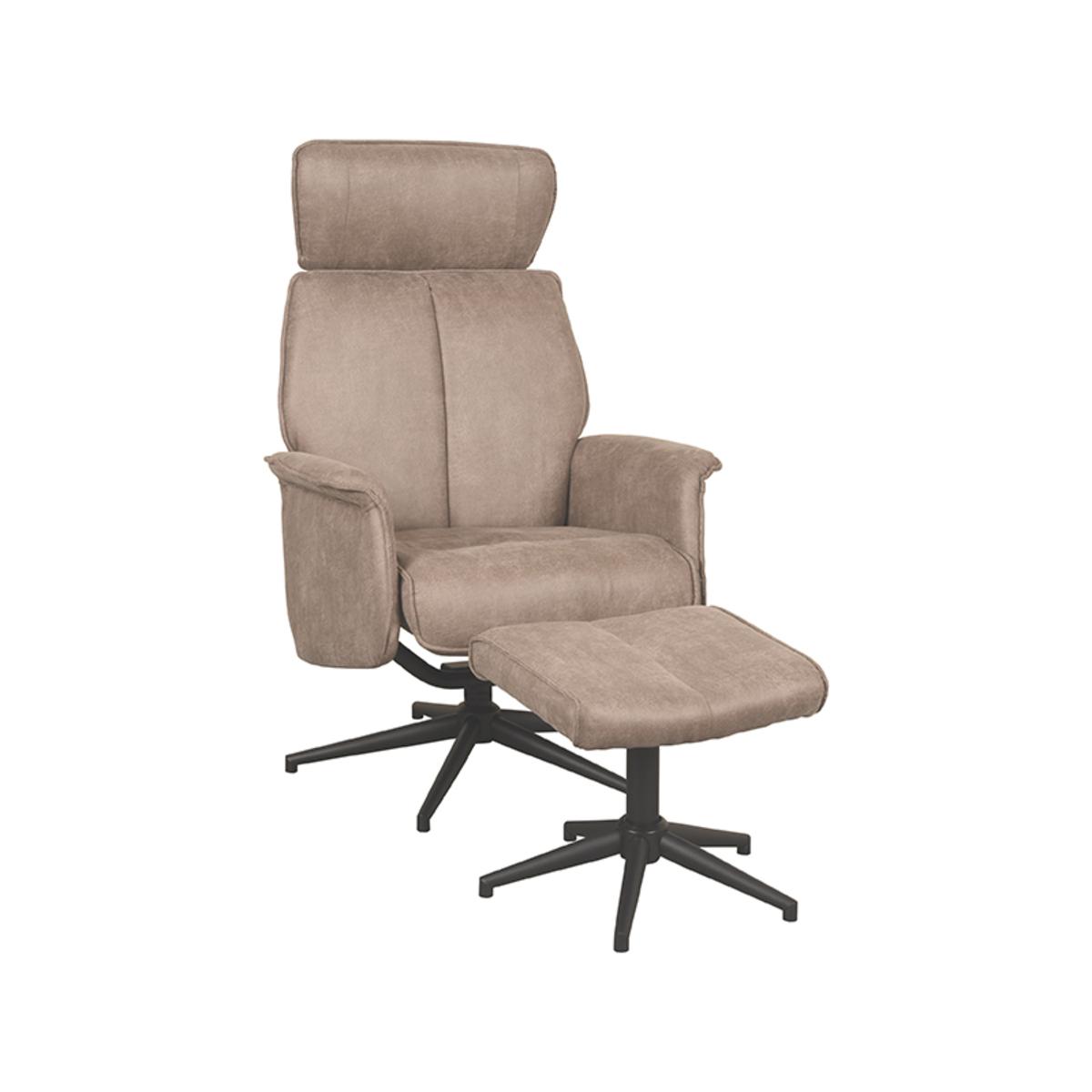  Fauteuil Verdal - Taupe - Micro Suede - Incl. Hocker afbeelding 2