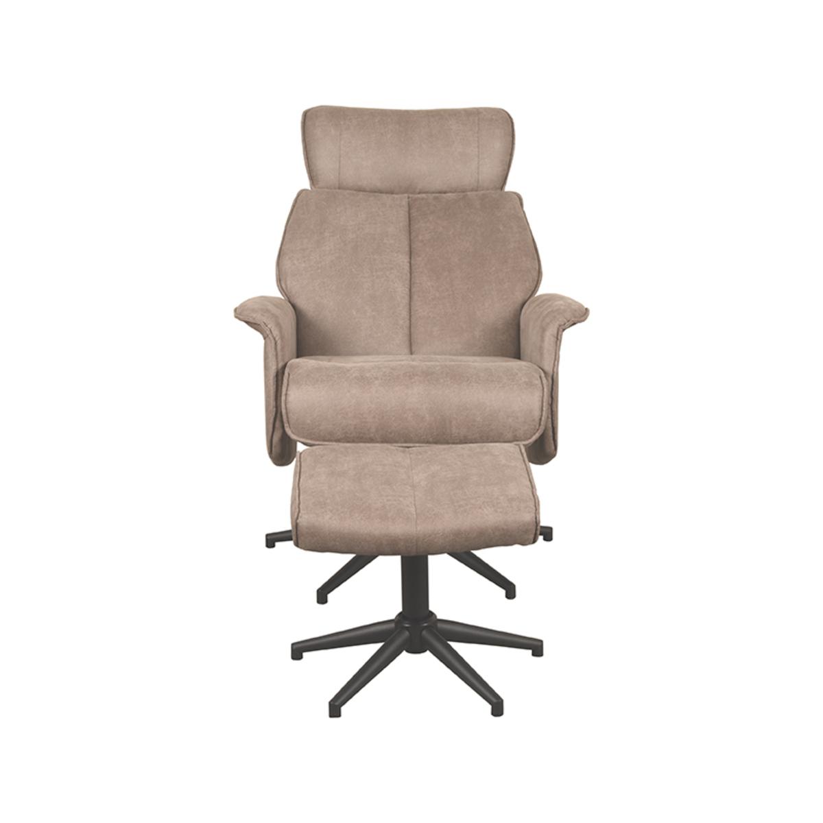  Fauteuil Verdal - Taupe - Micro Suede - Incl. Hocker afbeelding 5