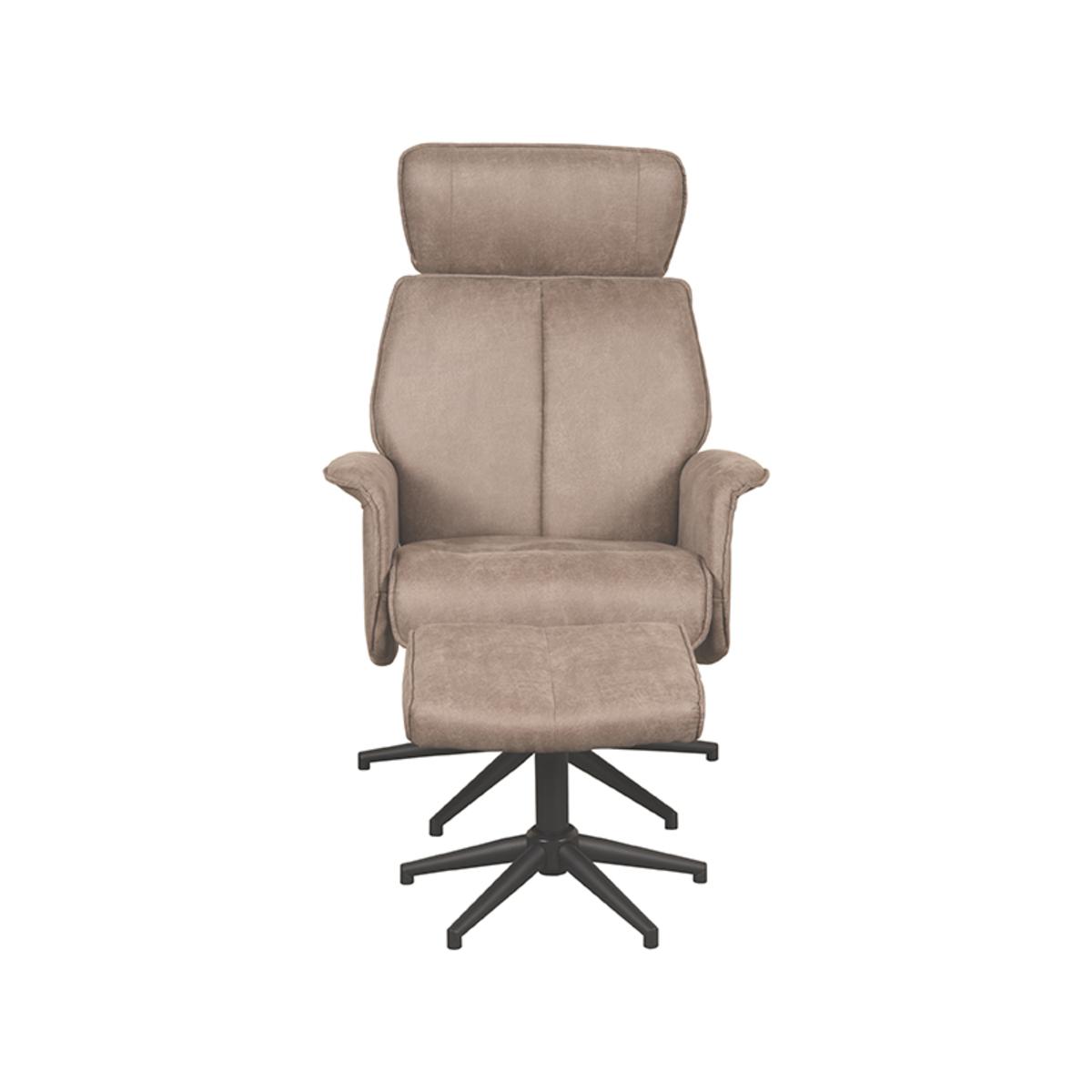  Fauteuil Verdal - Taupe - Micro Suede - Incl. Hocker afbeelding 4