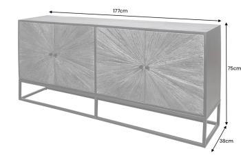 dressoir bruin teakhout zwart mangohout 177cm