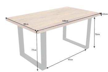 eettafel sheesham hout 140 cm