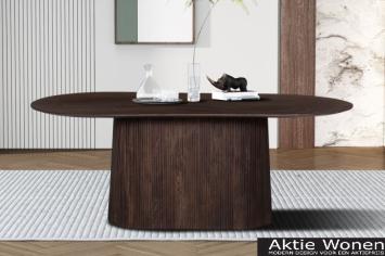 ovale eettafel donkerbruin 200 cm